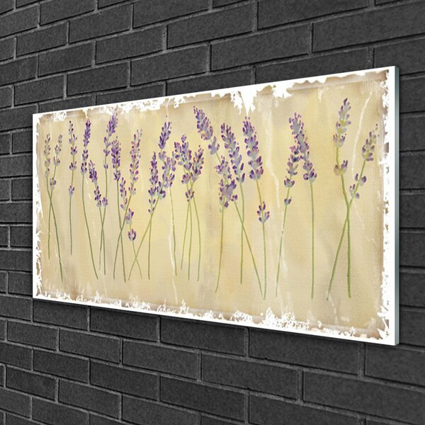 Tablou pe sticla Flori Floral violet