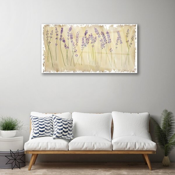 Tablou pe sticla Flori Floral violet