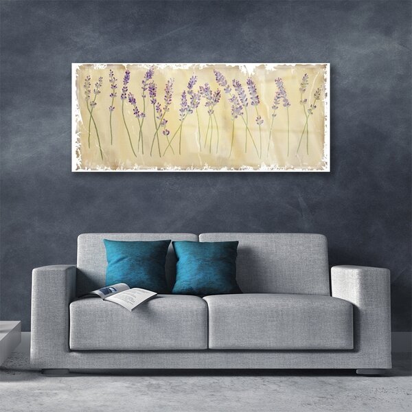 Tablou pe sticla Flori Floral violet