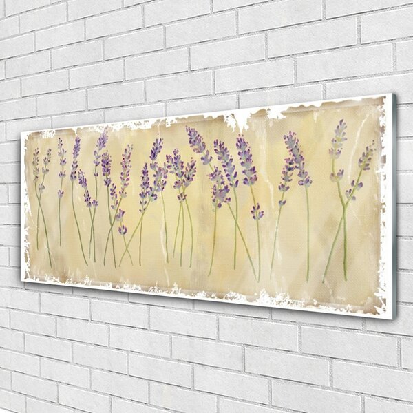 Tablou pe sticla Flori Floral violet