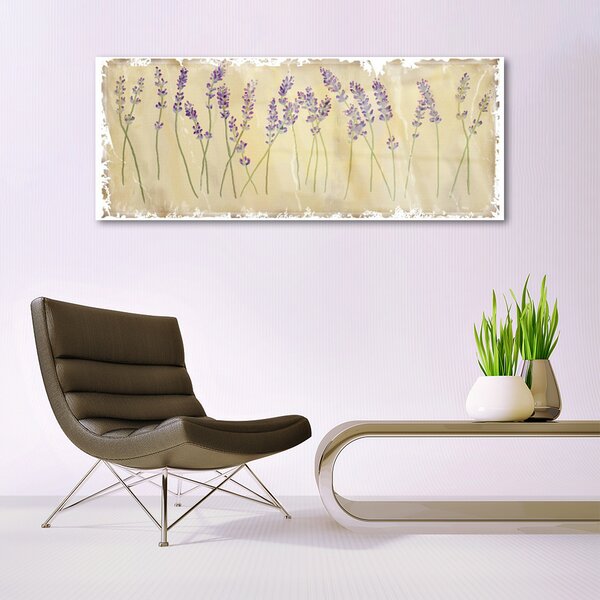 Tablou pe sticla Flori Floral violet