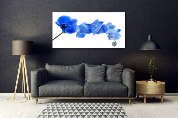 Tablou pe sticla Flower Floral Albastru
