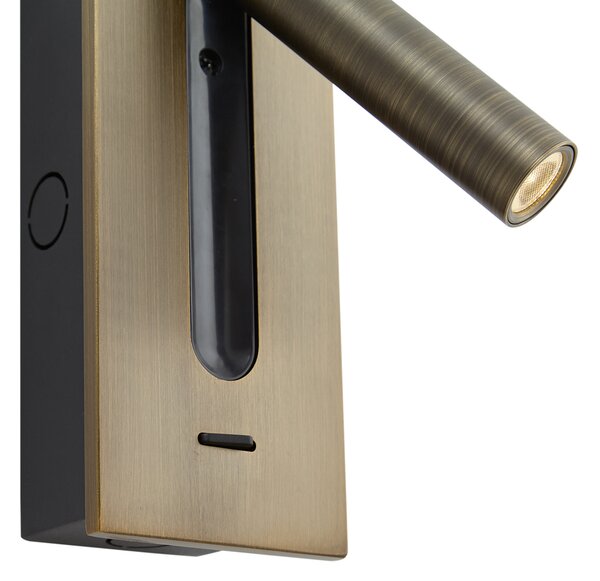 Lampă de perete modernă bronz închis incl. LED - Plaza