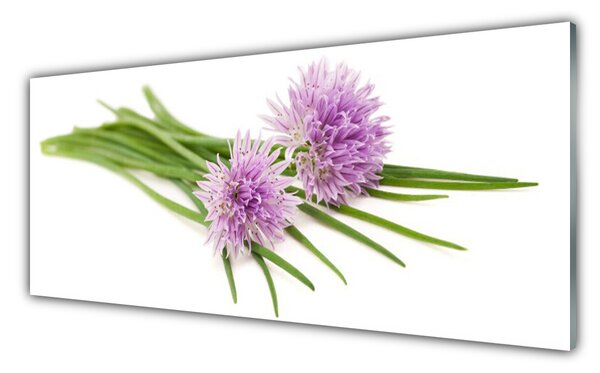 Panou sticla bucatarie Flori Floral roz. Verde