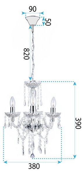 Lampă suspendată EBT007-3CP GREY