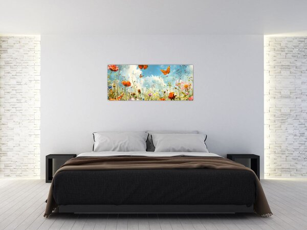 Tablou - Fluturi pe pajiștea de vară (120x50 cm)