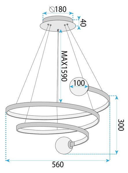 Lampă suspendată LHJ029-CP BLACK