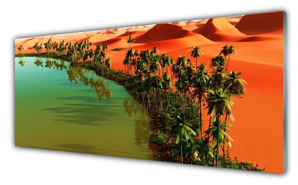 Tablou pe sticla Bay Copaci Desert Peisaj Verde Galben