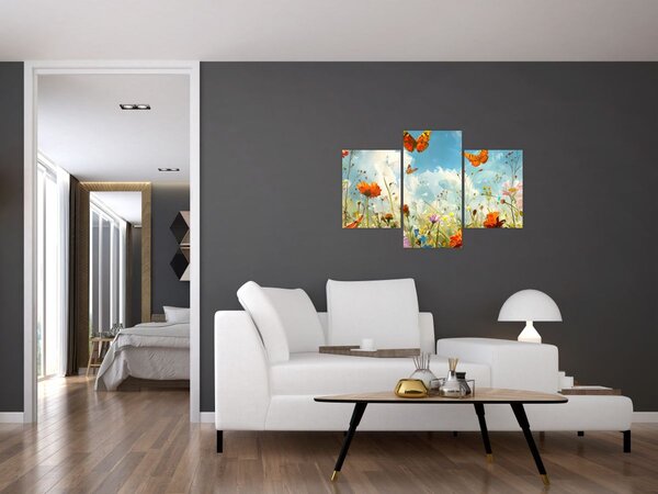 Tablou - Fluturi pe pajiștea de vară (90x60 cm)