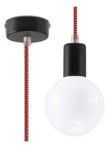 Lustră pe cablu EDISON 1xE27/60W/230V roșie-neagră