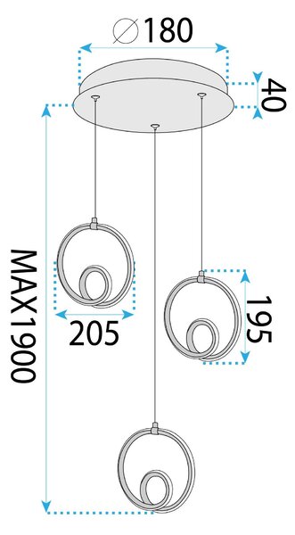 Lampa LED LHJ095-3CP GOLD