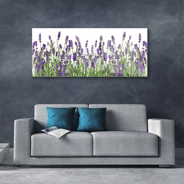 Tablou pe sticla Flori Floral violet