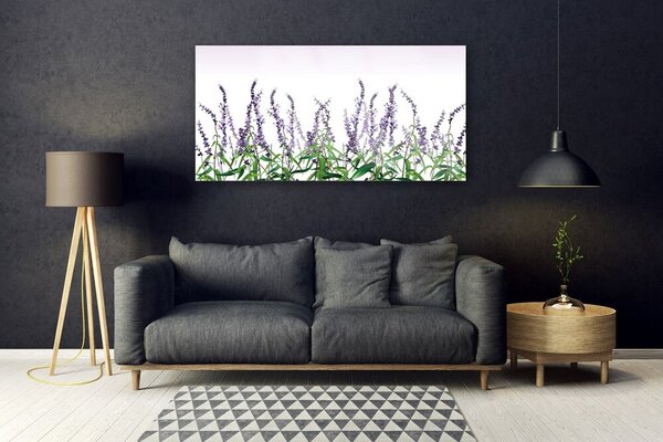 Tablou pe sticla Flori Floral violet