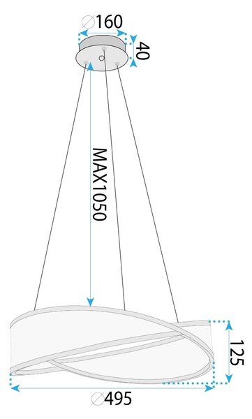 Lampă suspendată G136-CP 50cm GOLD