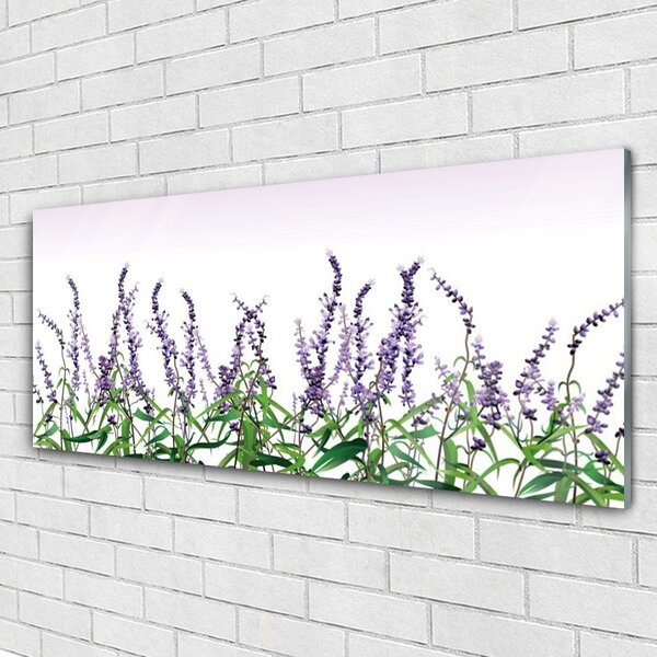 Tablou pe sticla Flori Floral violet