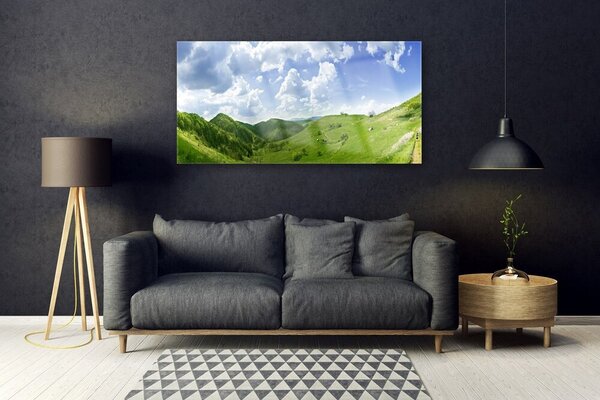 Tablou pe sticla Mountain Meadow Natura verde