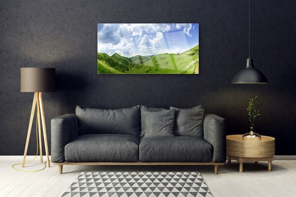 Tablou pe sticla Mountain Meadow Natura verde