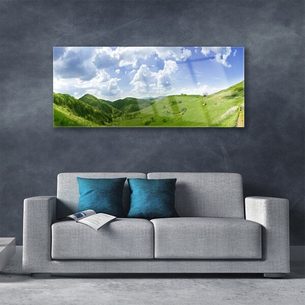 Tablou pe sticla Mountain Meadow Natura verde