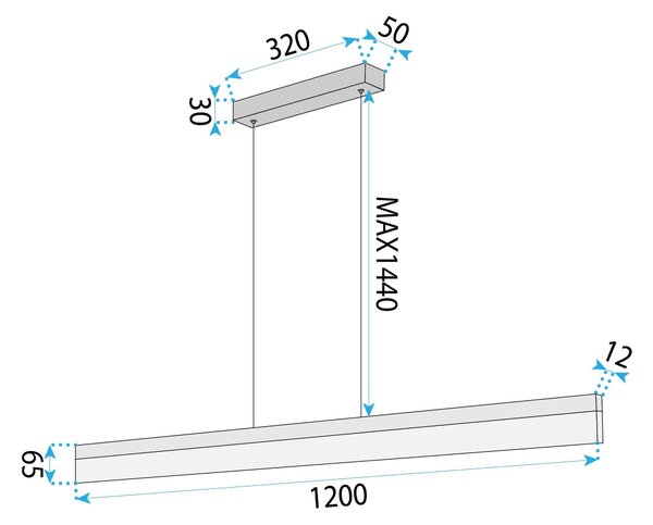 Lampă suspendată LED APP1694-CP 120 cm Brush Gold
