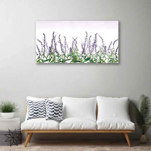Tablou pe sticla Flori Floral violet