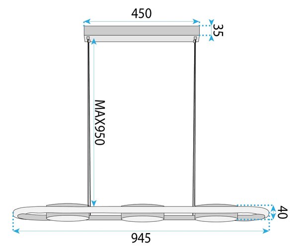 Lampă suspendată G135-CP GOLD