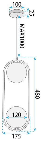 Lampă suspendată G134-2CP GOLD