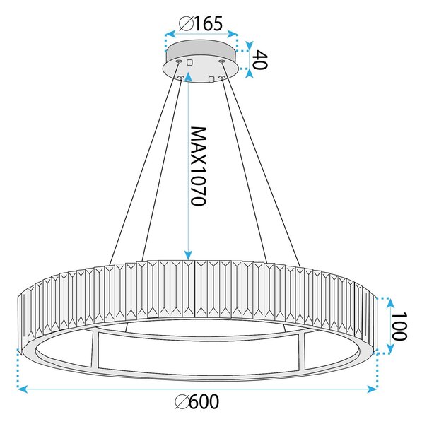 Lampă suspendată APP1748-CP 60CM