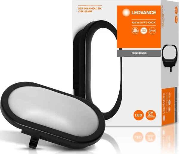 Aplică LED de exterior BULKHEAD LED/6W/230V IP54 neagră Ledvance