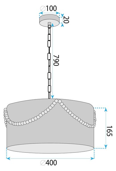 Lampă suspendată APP1741-1CP 40 cm