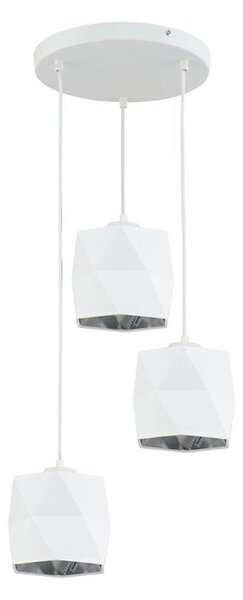 Lustră pe cablu SIRO 3xE27/15W/230V albă/argintie