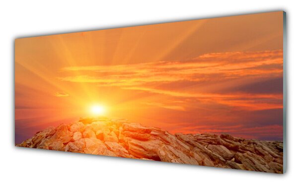 Tablou pe sticla Sun Peisaj Galben