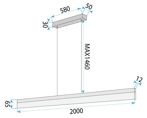 Lampă suspendată LED APP1697-CP 200 cm Brush Gold
