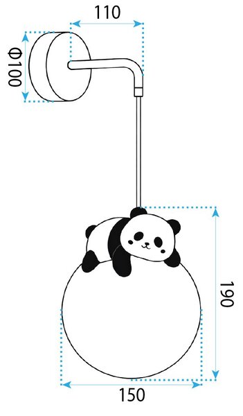 LAMPĂ DE PERETE APLICĂ PANDA G163-1W