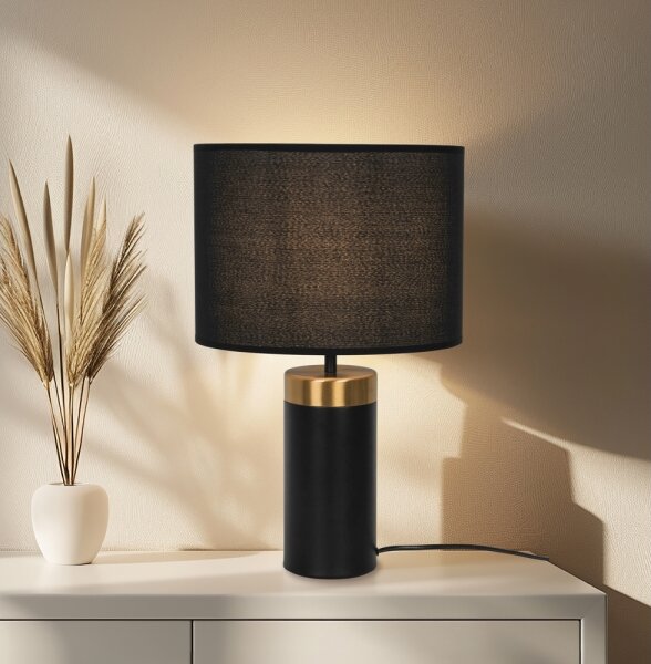 Lampă de masă LUCIANO 1xE27/40W/230V neagră/aurie