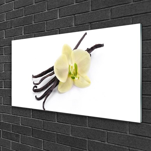 Tablou pe sticla Florale flori verde