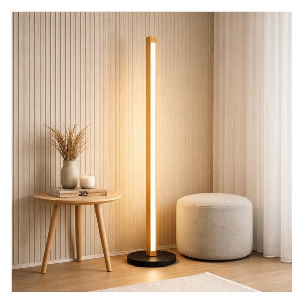 Lampă de podea LED VERDE LED/18W/230V 3000K stejar/negru
