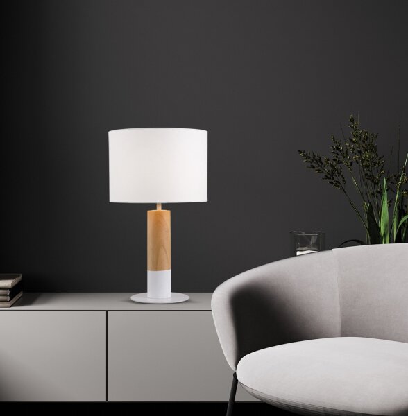 Lampă de masă CARROL 1xE27/40W/230V albă/maro