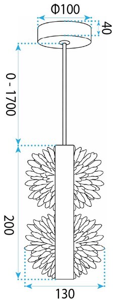 Lampă suspendată LED G148-2CP Gold Brush