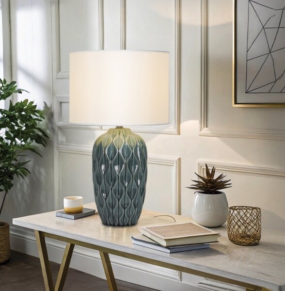 Lampă de masă PINEAPLE 1xE27/40W/230V alb/verde