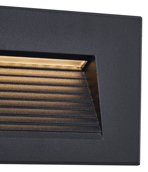 Plafoniera moderna de perete incastrata Negru 11.5cm incl. LED IP65 - Trem