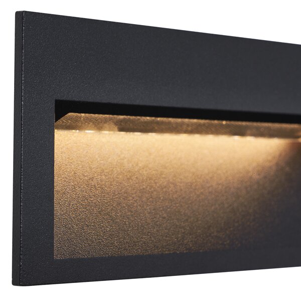 Lumină modernă de perete încastrată neagră 16cm incl. LED IP65 - Mert