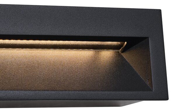 Set de 6 Aplice Moderne Incastrate Negre de Perete 28cm incl. LED IP65 - Mert