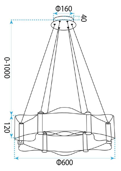LAMPĂ DE TAVAN SUSPENDATĂ G151-CP GOLD