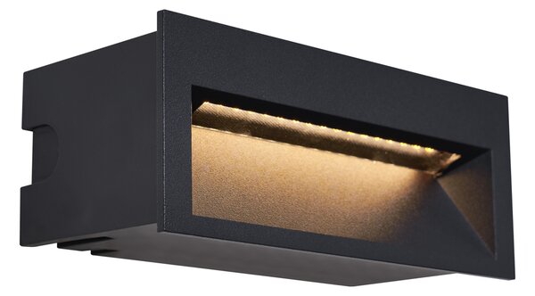 Set de 6 Aplice Moderne Îngropate Negre 16cm Incl. LED IP65 - Mert