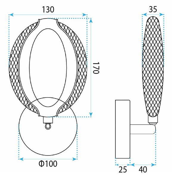 APLICĂ LED DE PERETE G174-W GOLD