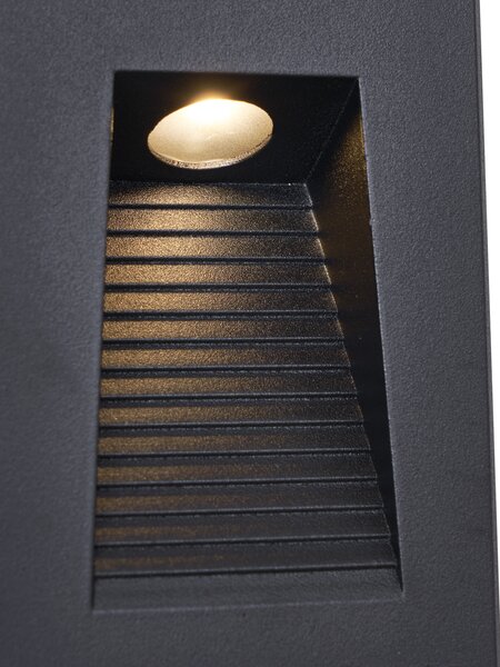 Lampă modernă de perete încastrată neagră 7cm incl. LED IP65 - Trem