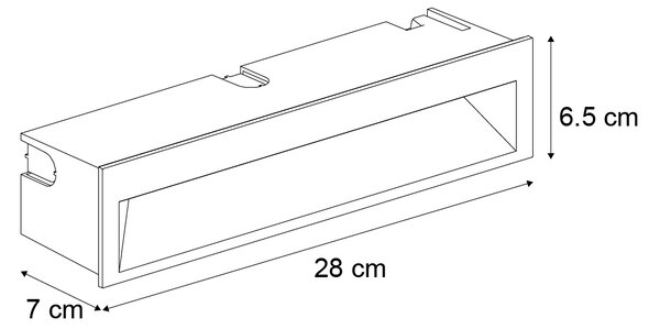 Set de 6 Aplice Moderne Incastrate Negre de Perete 28cm incl. LED IP65 - Mert