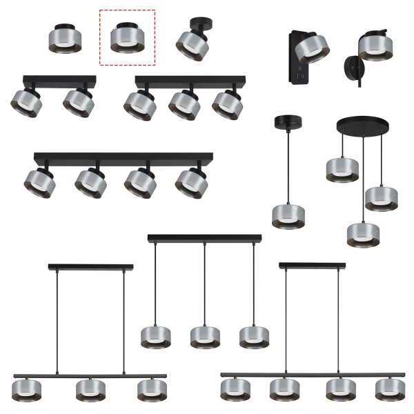 Brilagi-LED Lampă LED RGB încastrată dimmabilă AURA LUX 1xGX53/14W/230V Wi-Fi Tuya negru/fumuriu