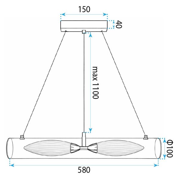 LAMPĂ SUSPENDATĂ DE TAVAN G152-2CP GOLD
