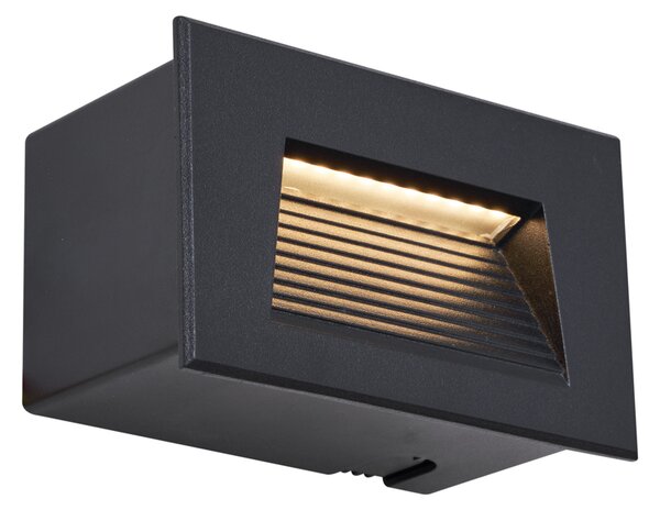 Set de 6 Aplice Moderne Incastrabile Negre 11.5cm Incl. LED IP65 - Trem